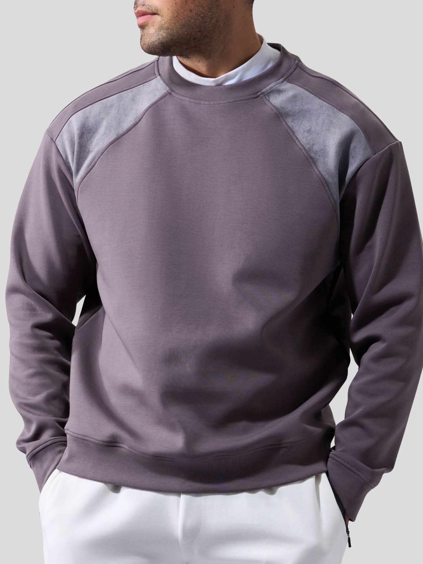 Cozyspacer Suedepatch Sweatshirt And Zip Ankle Jogger Set