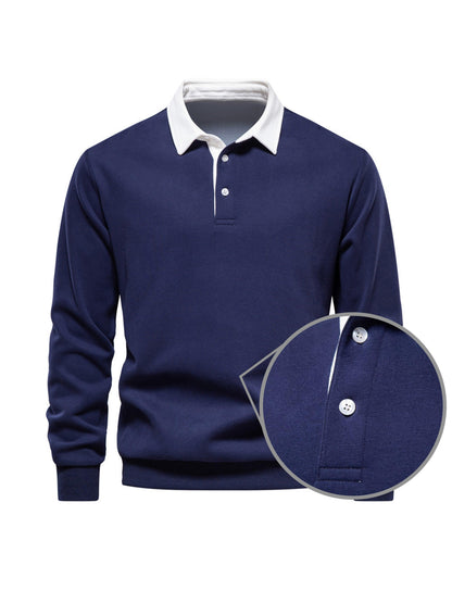 Men's Golf Button Up Collared Sweatshirt