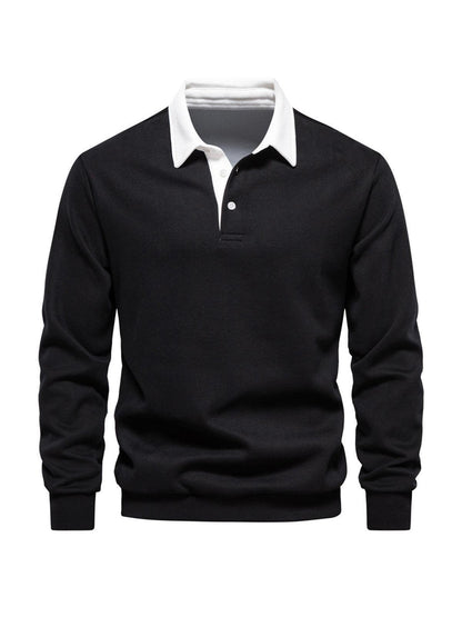 Men's Golf Button Up Collared Sweatshirt