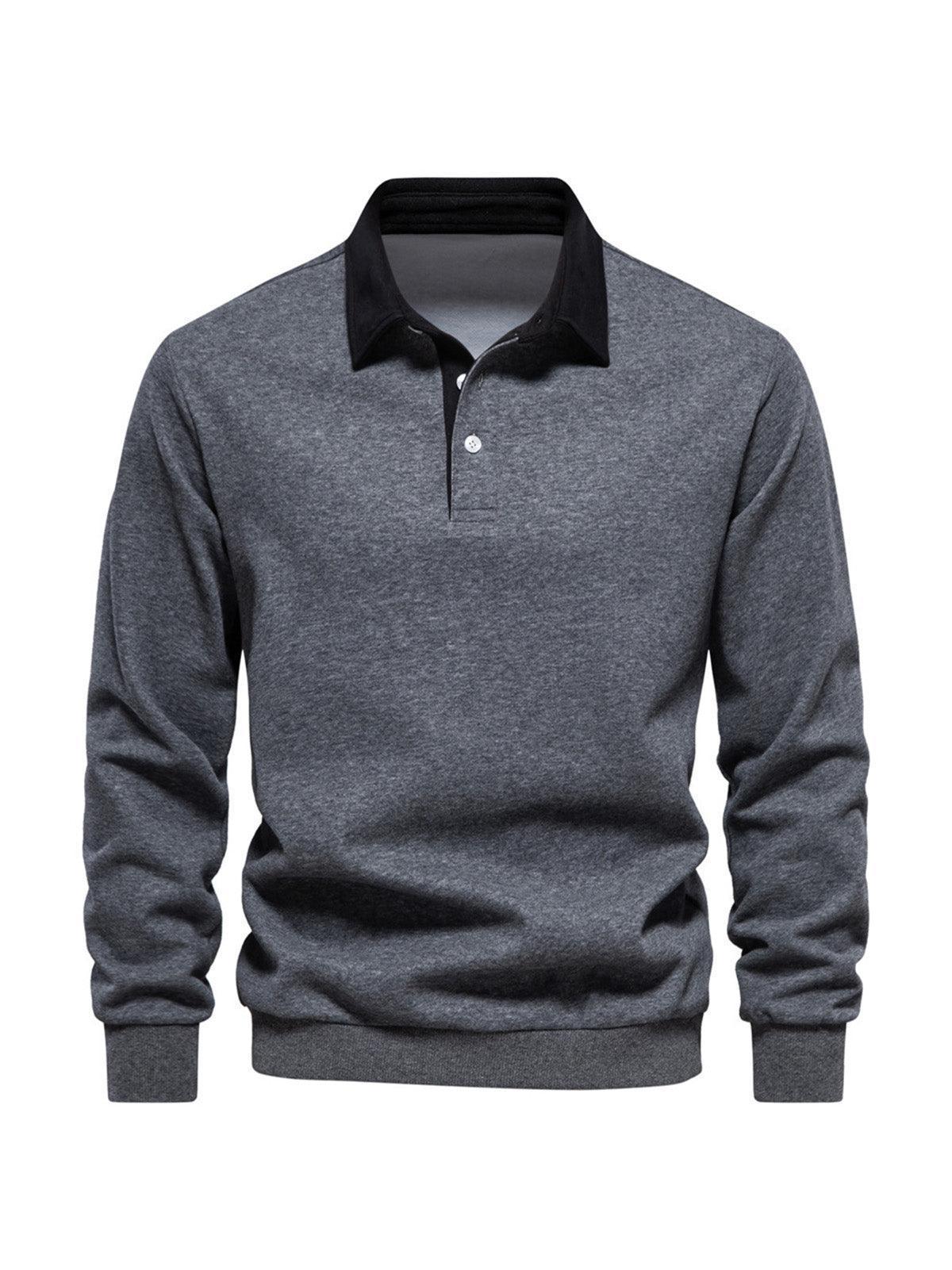 Men's Golf Button Up Collared Sweatshirt