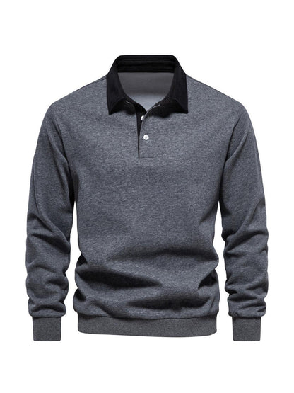 Men's Golf Button Up Collared Sweatshirt