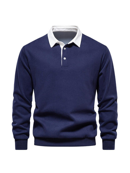 Men's Golf Button Up Collared Sweatshirt