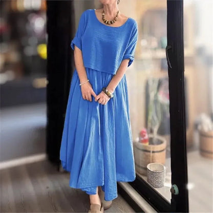 Cotton Linen Set with Layered Style / Two Pieces