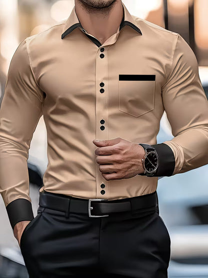 Elegant Long Sleeve Shirt With Button