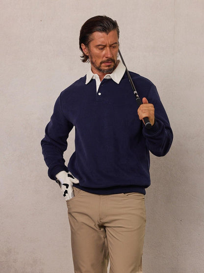 Men's Golf Button Up Collared Sweatshirt