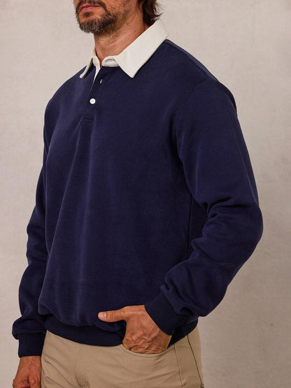 Men's Golf Button Up Collared Sweatshirt