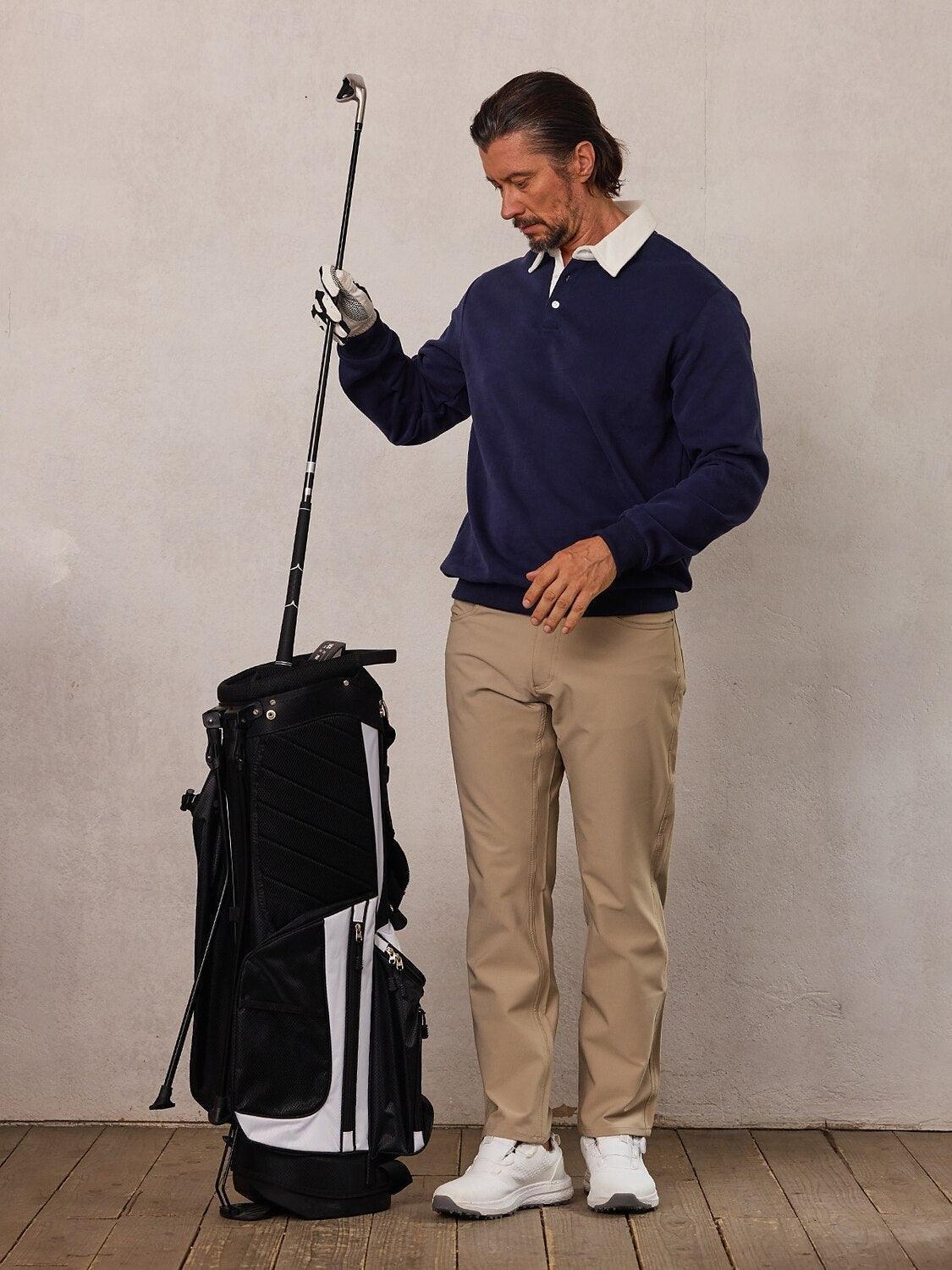 Men's Golf Button Up Collared Sweatshirt