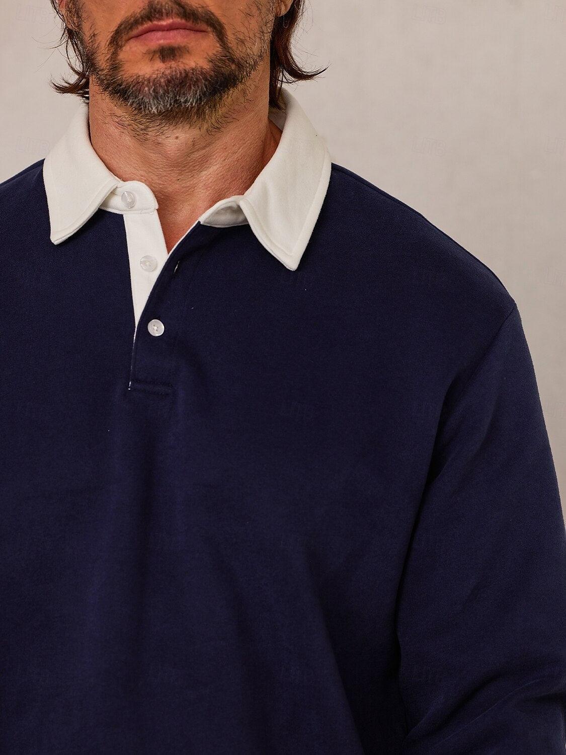 Men's Golf Button Up Collared Sweatshirt