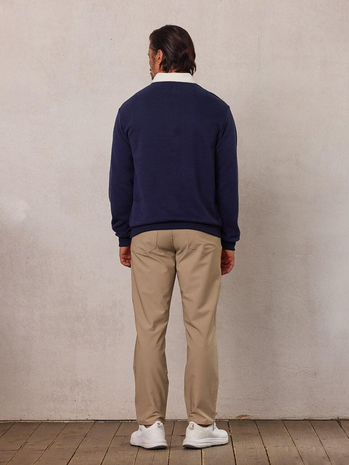 Men's Golf Button Up Collared Sweatshirt