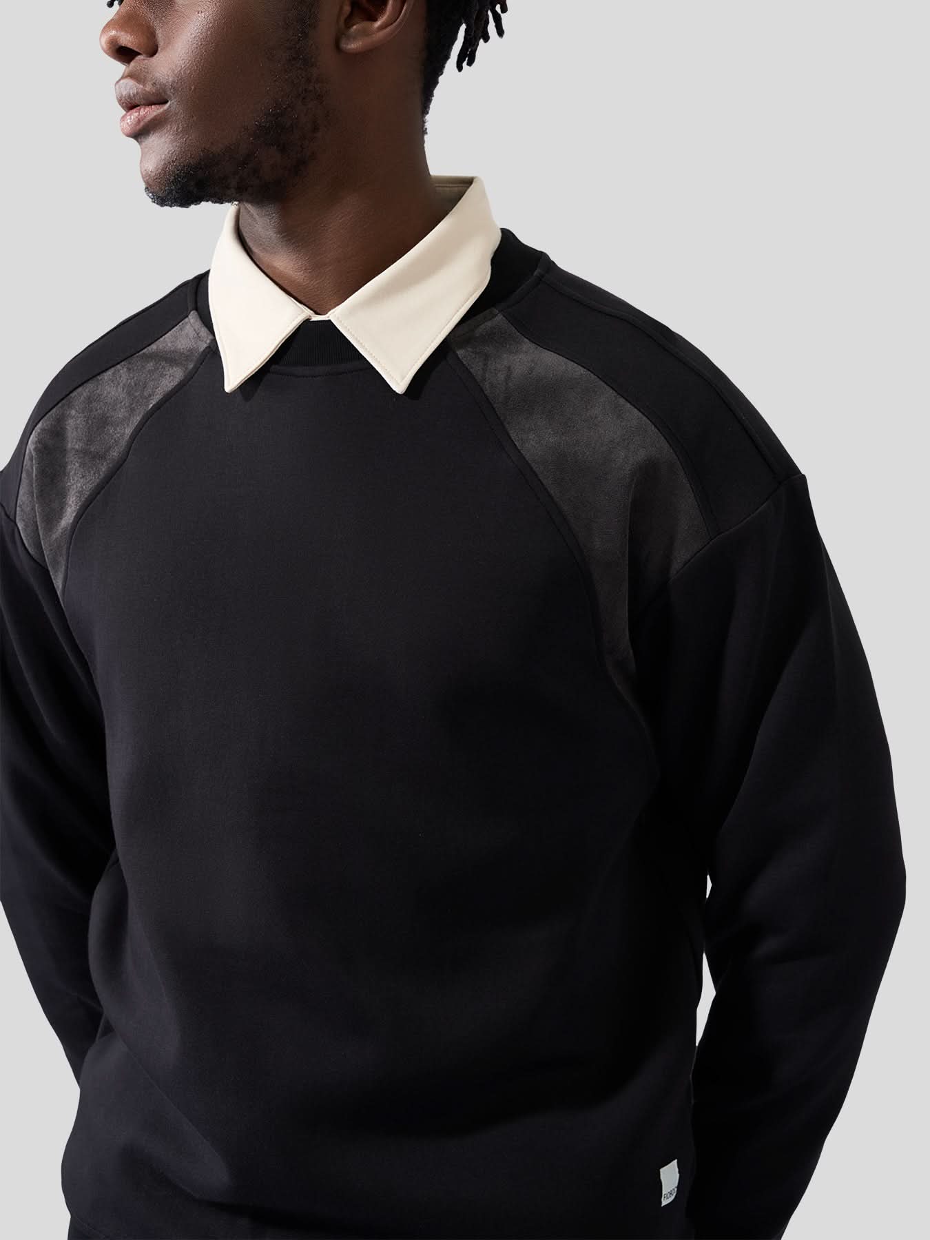 Cozyspacer Suedepatch Sweatshirt And Zip Ankle Jogger Set